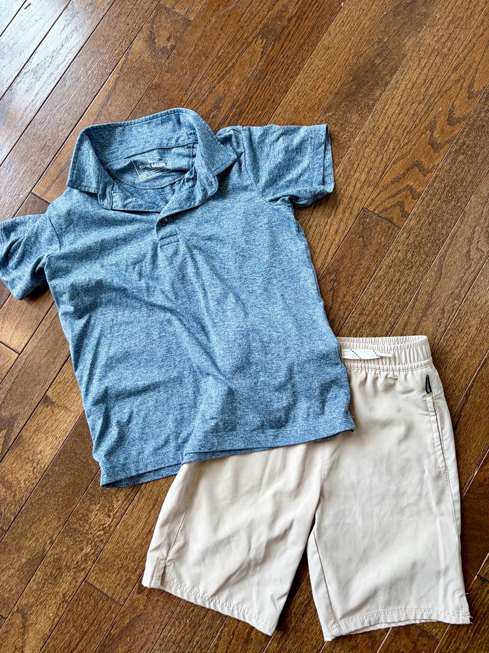 Eddie Bauer Heather Blue Kids Polo & matching shorts